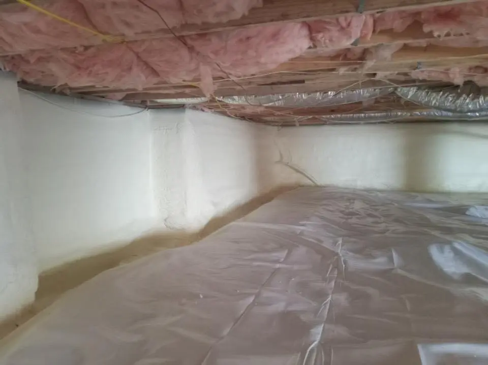 Crawl space encapsulation with closed-cell spray foam for Flat Roof Repair in La Crescenta-Montrose